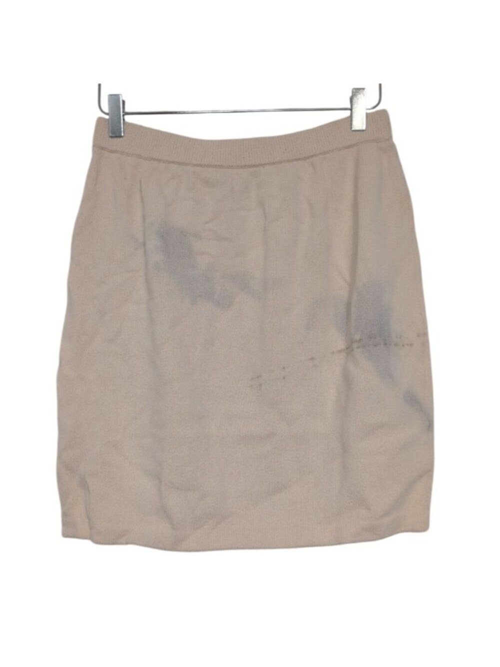 St John Collection Santana Knit Skirt Womens Size 8 Cream Pull On Pencil Straigh
